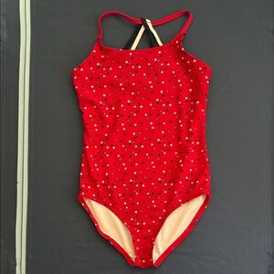 OshKosh B'gosh Girls Size 8 Red Star Patterned One Piece Bathing Swimsuit